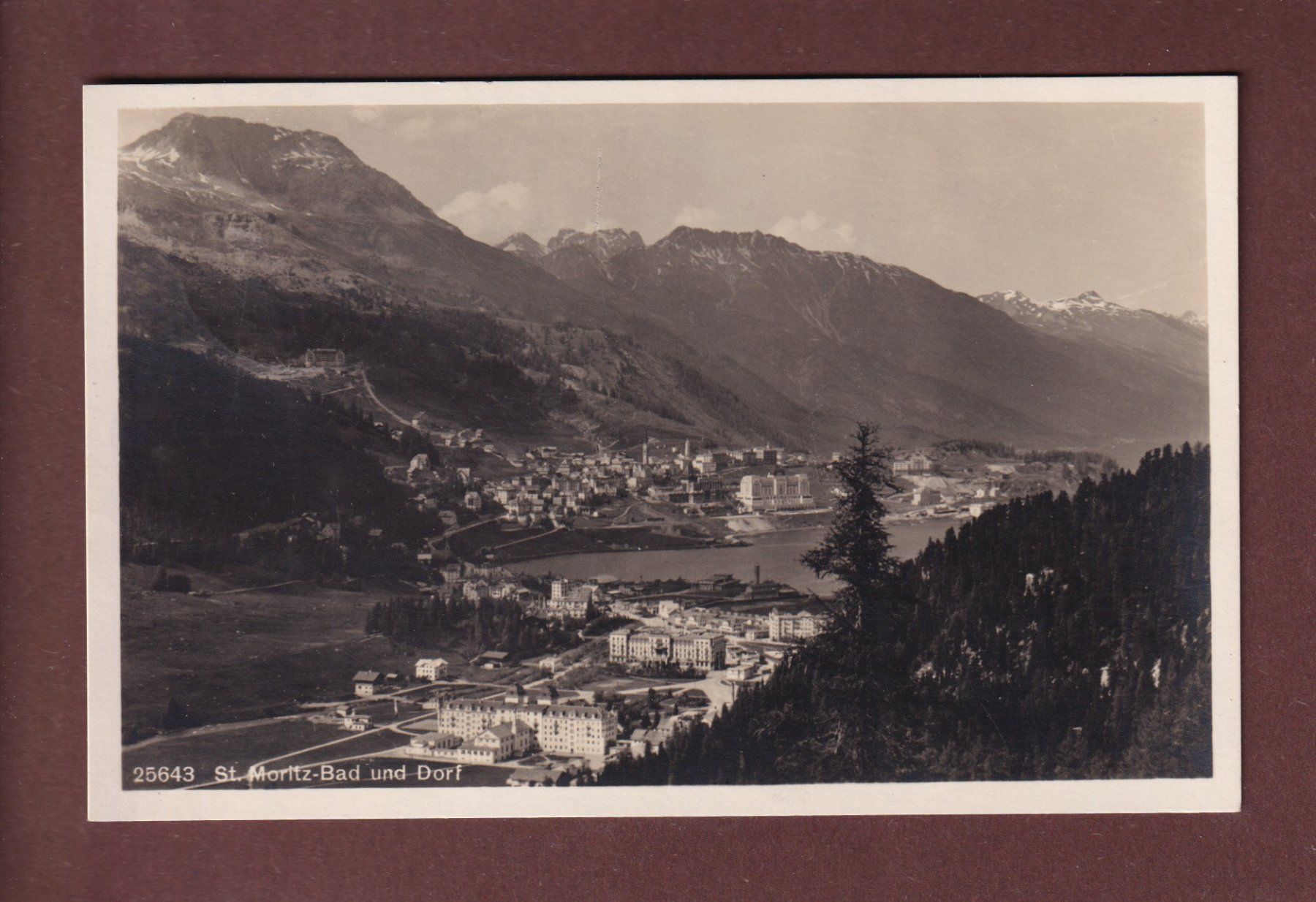 Cartoline postali: ST. MORITZ-BAD und DORF - 1927 – Usato da Pully venduto da nicecards-shop