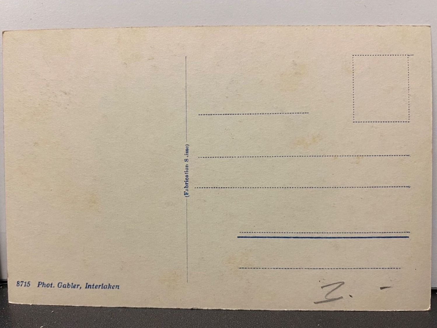 Ansichtskarten: Postkarte Interlaken Bern ungelaufen – Gebraucht aus Oberägeri von Nussbi6 1