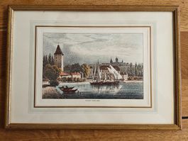 Antiker Stich Ouchy Vers 1820 - Historische Ansicht