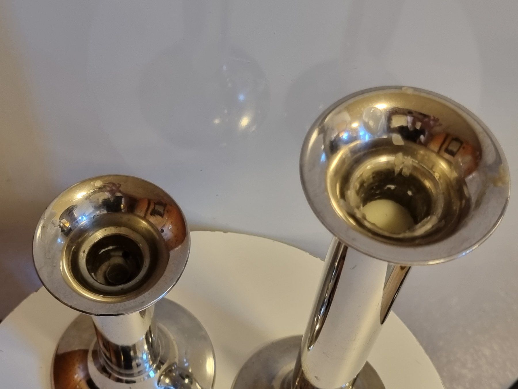 Portacandele: 2x Kerzenständer silber vernickelt Modern Classic – Usato da Scharnachtal venduto da devin03 8