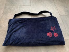 Strand-Tasche aus Frottee, Strandtuch dunkelblau neu