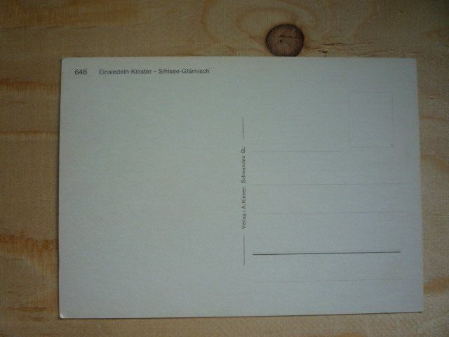Cartoline postali: Einsiedeln-Kloster - Sihlsee-Glärnisch, 648 – Usato da Rieden SG venduto da Brockehuesli 1