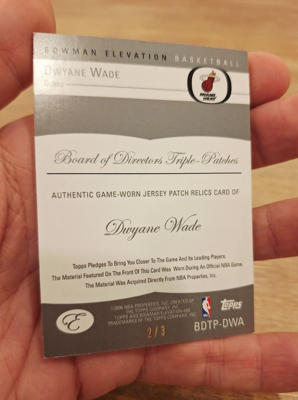 Nba Carte collezionabili: DWYANE WADE GAME-WORN – Usato da Dietikon venduto da tel_5nn5 1