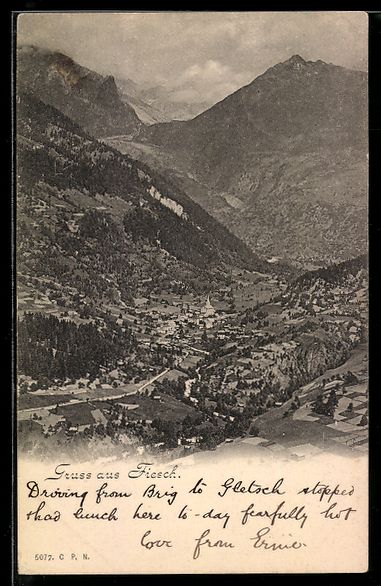 Cartes postales: AK Fiesch, Panorama, 1902 – D'occasion à Berlin par bartko-reher