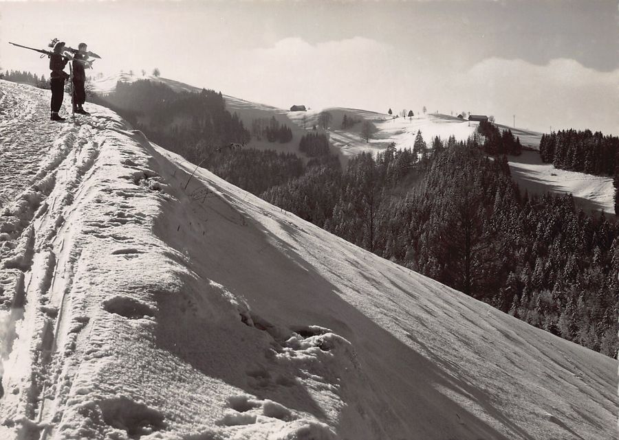 Cartoline postali: Skigebiet Mogelsberg, um 1944 – Usato da Frauenfeld venduto da POML