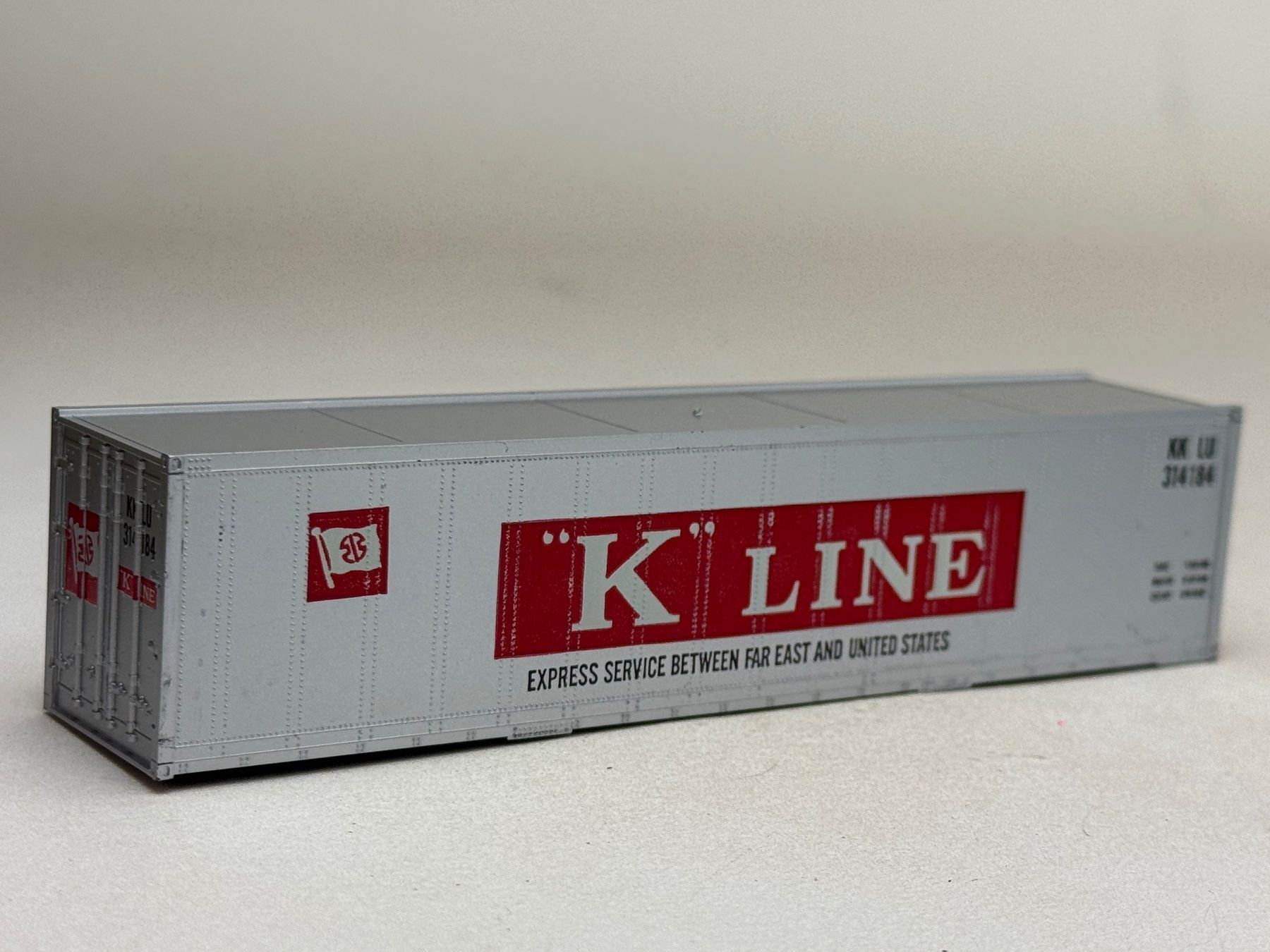 Modellini di ferrovie: EB- 40 Ft. Container K line silbern – Usato da Elm venduto da Wikmtz