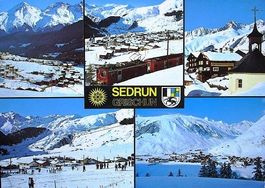 SEDRUN gegen Rueras - Skilift - Rhätische Bahn