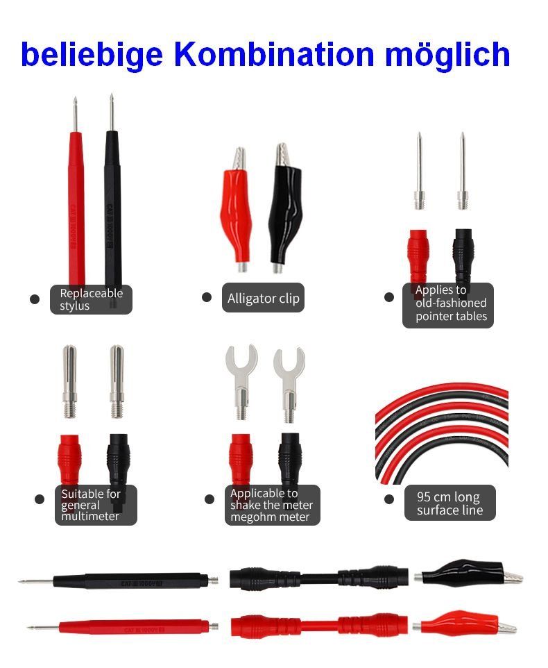 Radiocomunicazione: Universal Messkabel Elektronik, 16-teiliges Kabelset – Nuovo e nell'imballaggio originale da Zürich venduto da buyfinest 2