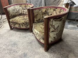 Fauteuils tonneau art deco 
