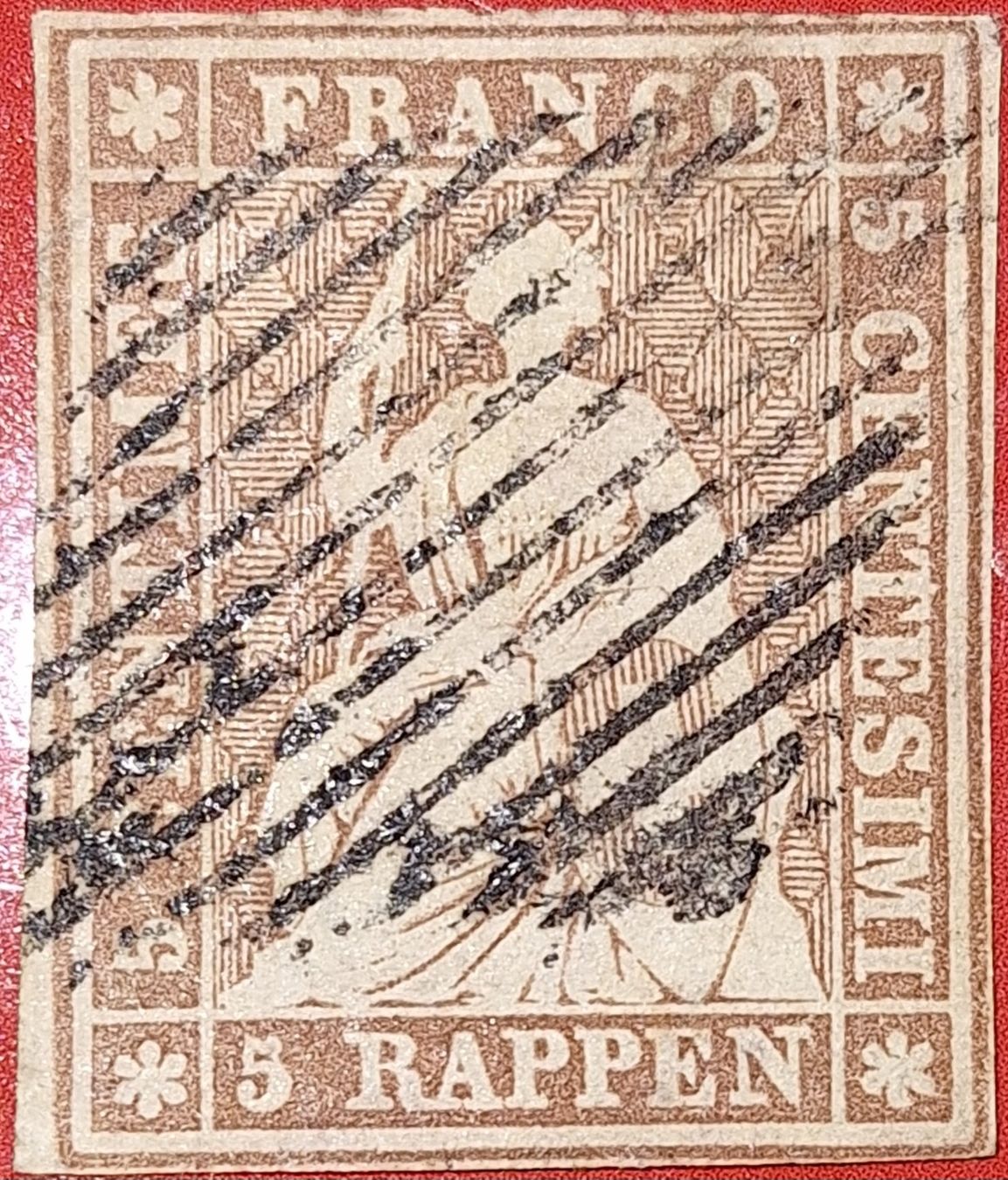 Tutti i francobolli: Strubel 22A3 mit Befund Kat. 200.- – Usato da Balgach venduto da SIMEON27