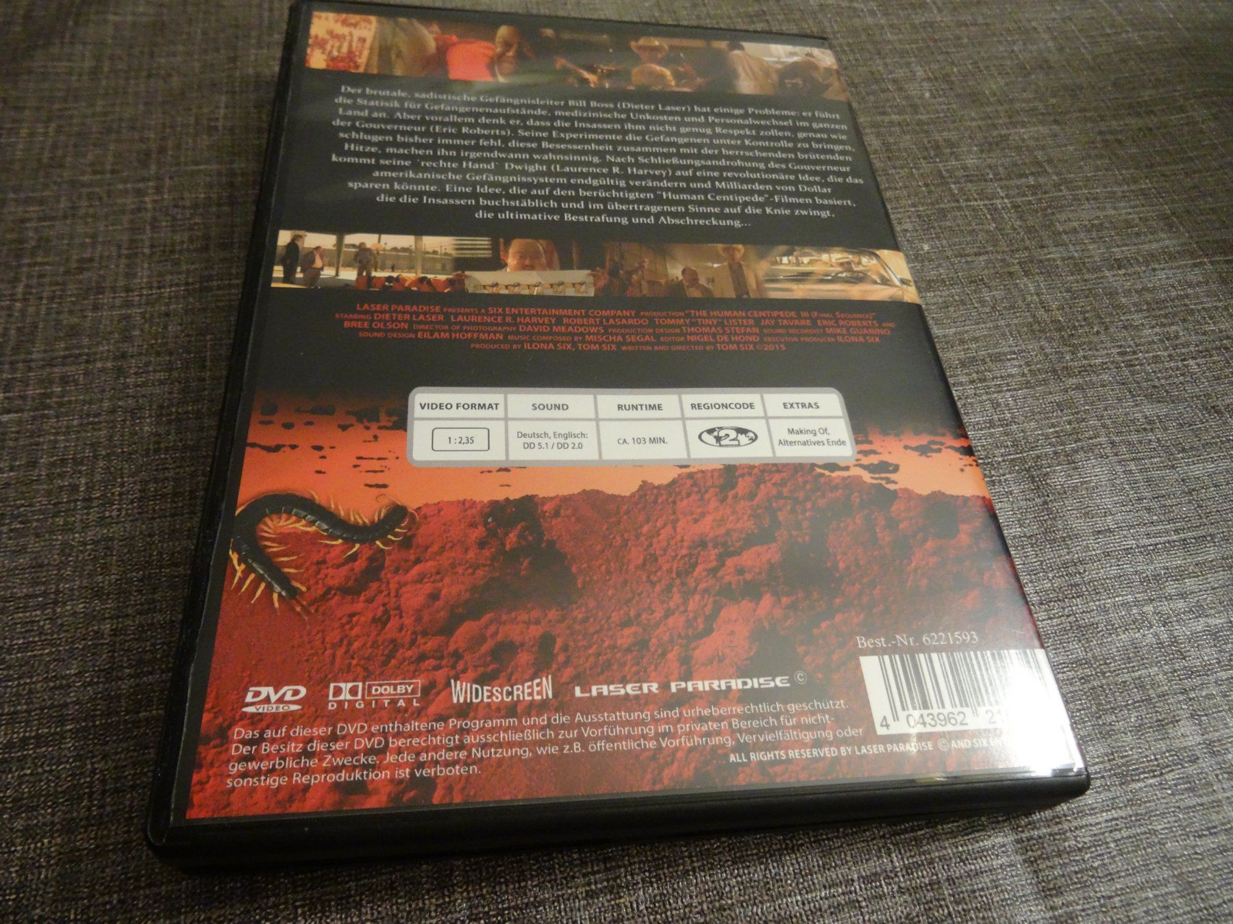 Tous les DVDs: DVD The Human Centipede 3 (Final Sequence) – D'occasion à Olten par Disc-Verkauf 2