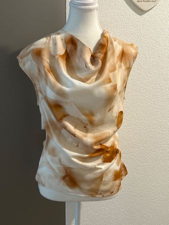Damen Blusenshirt beige mit Muster von Calvin Klein Gr. 36