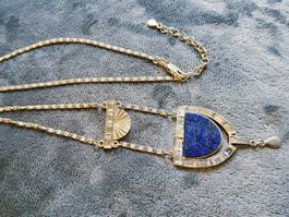 Elisabeth Koller Wien Signiert Sterling/Lapis Art Déco Kette