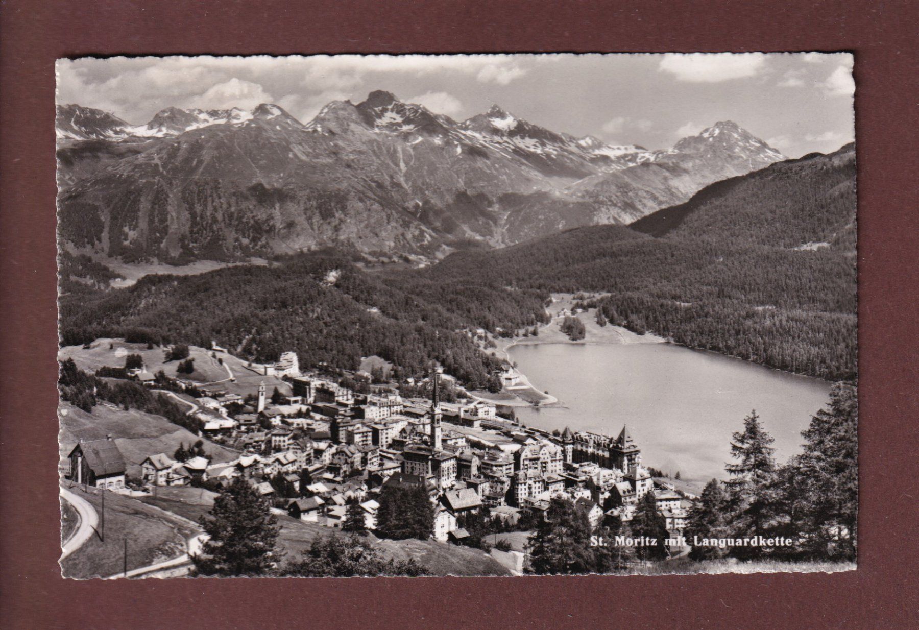 Cartoline postali: ST. MORITZ - Languardkette - 1952 – Usato da Pully venduto da nicecards