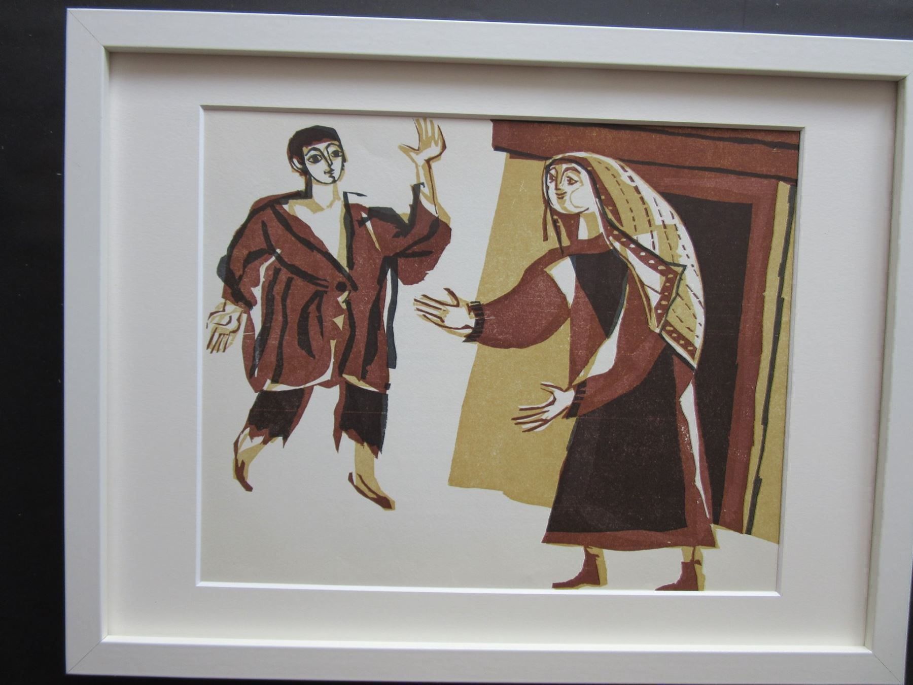 Xilografie: HANNS STUDER HOLZSCHNITT 1950/60 MIT PASSEPARTOUT 30X40CM – Usato da Gersau venduto da grafik-kunst
