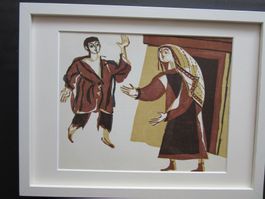 HANNS STUDER HOLZSCHNITT 1950/60 MIT PASSEPARTOUT 30X40CM