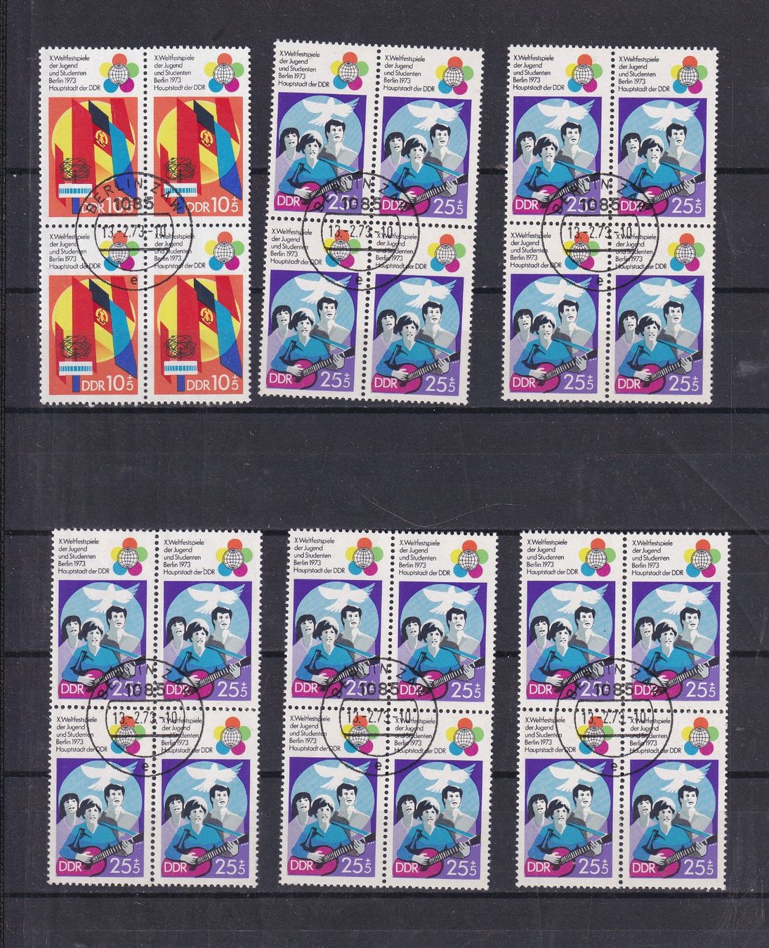 Tutti i francobolli: DDR 1973 LOT Oblitérés  par multiples – Usato da Nyon venduto da an54 1