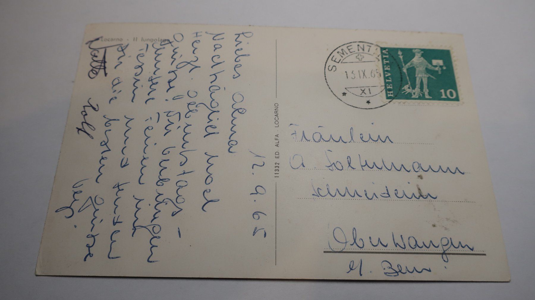 Ansichtskarten: Locarno - il Lungolago 1965 – Gebraucht aus Cormoret von Pascalll2001 5