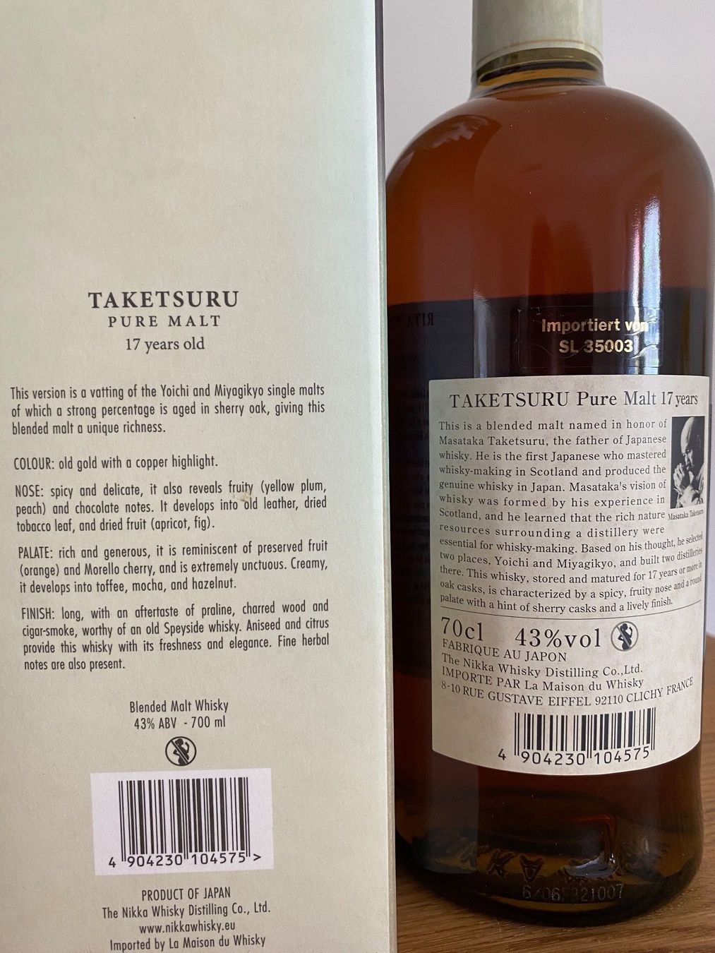 Nikka Bevande alcoliche: Nikka Taketsuru 17 Jahre – Nuovo e nell'imballaggio originale da Arlesheim venduto da boensen77 2