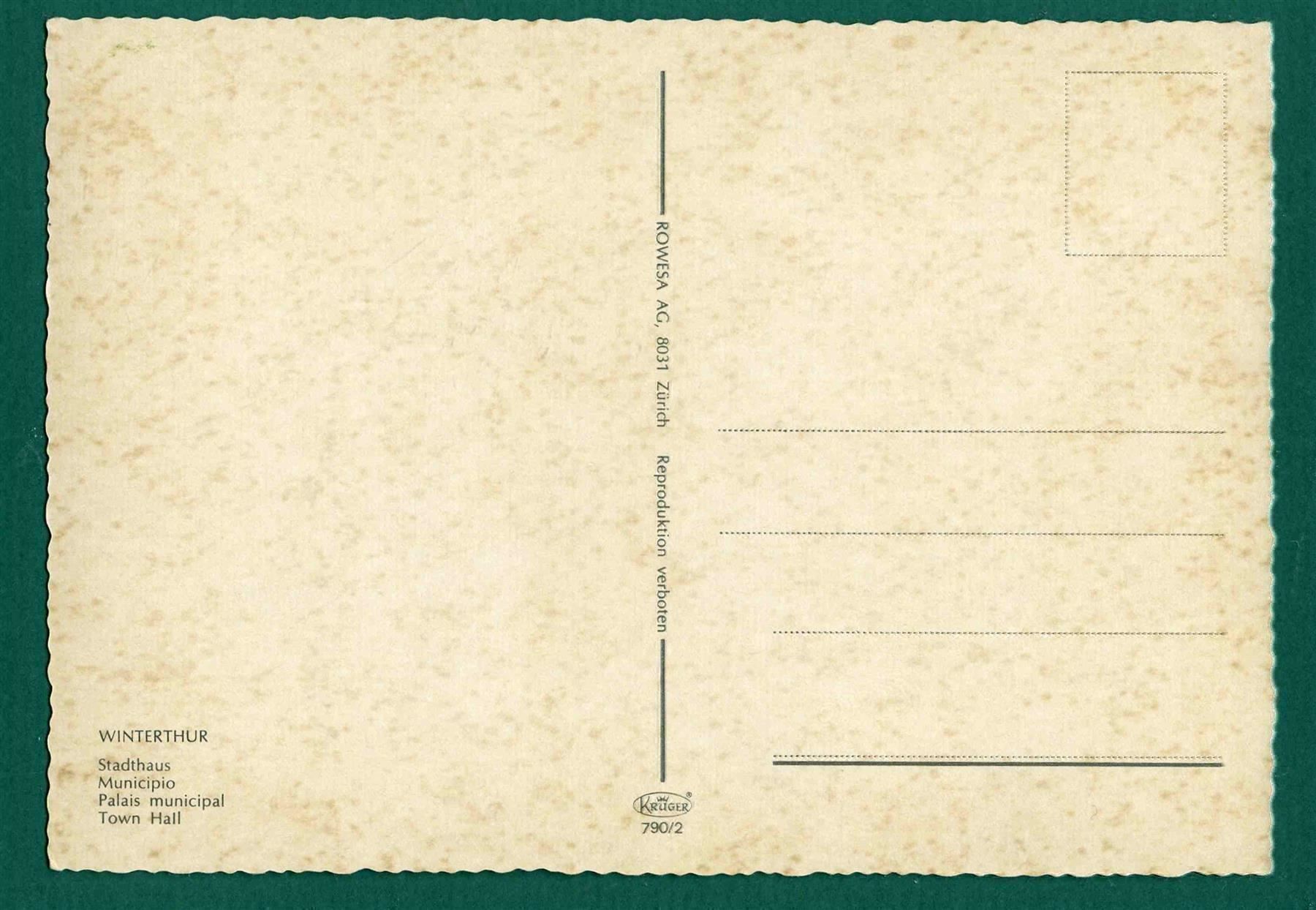 Cartoline postali: Winterthur, Stadthaus, ungelaufen, Grossformat, ca, 1973 – Usato da Sargans venduto da Hausi1951 1
