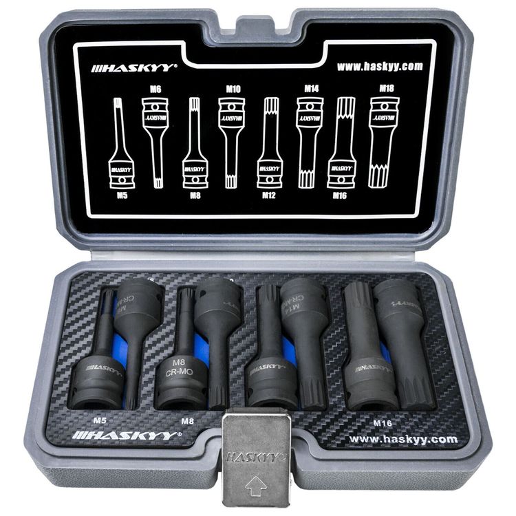 RepTools Antriebswellen Steckschlüssel-Set – 9-teilig, Schlagschrauberfest, 1/2 Zoll Antrieb, Für PKW-Radlager & Gelenkwellen