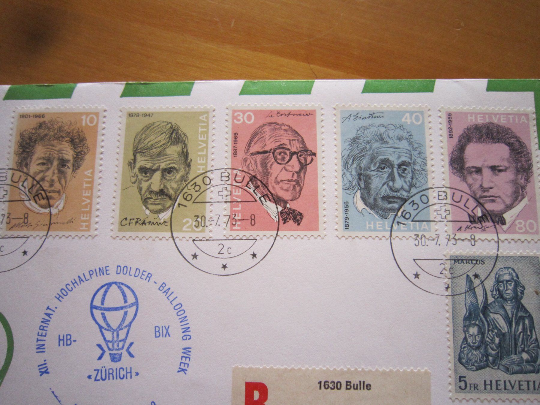 Tutti i francobolli: Ballonposto 1973 Stempel BüLLE – Usato da Giubiasco venduto da sal_9j6w 2