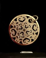 Mandala/Amulett Anhänger 925 Silber, vergoldet mit Zirkonia