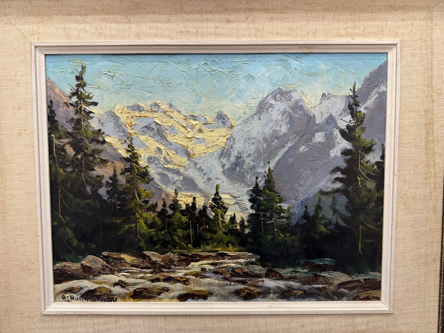 Dipinti: Wunderschönes Alpenbild von Otto Nussbaumer aus Bern – Usato da Steinhausen venduto da ZeitreiseBrocki 2