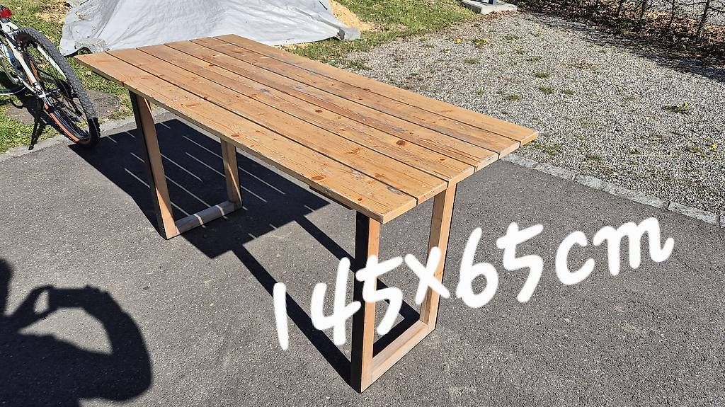 Tischset: 6 Gartentische mit 6 Sitzbänken 145 x 65cm – Gebraucht aus Höfen b. Thun von Pasch5