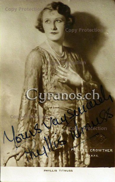 Autografi: Phyllis Titmuss (1900-1946) Schauspielerin - Autogramm – Usato da Dietikon venduto da cyranos1