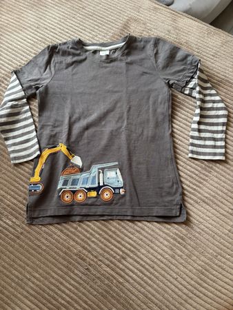 Langarmshirt Alana, Gr. 122, Lastwagen Bagger