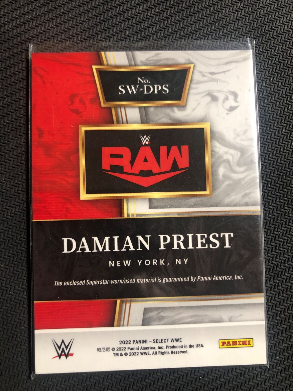 Topps Carte collezionabili: Panini Select WWE Damian Priest Patch – Usato da Wangenried venduto da Garagara 1