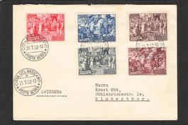 Vatikan - Winterthur ZH, Kompl. Satz Nr.180-184,gel. 21.7.52