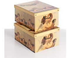 Aufbewahrungskartons – 2x Weihnachtsmotiv