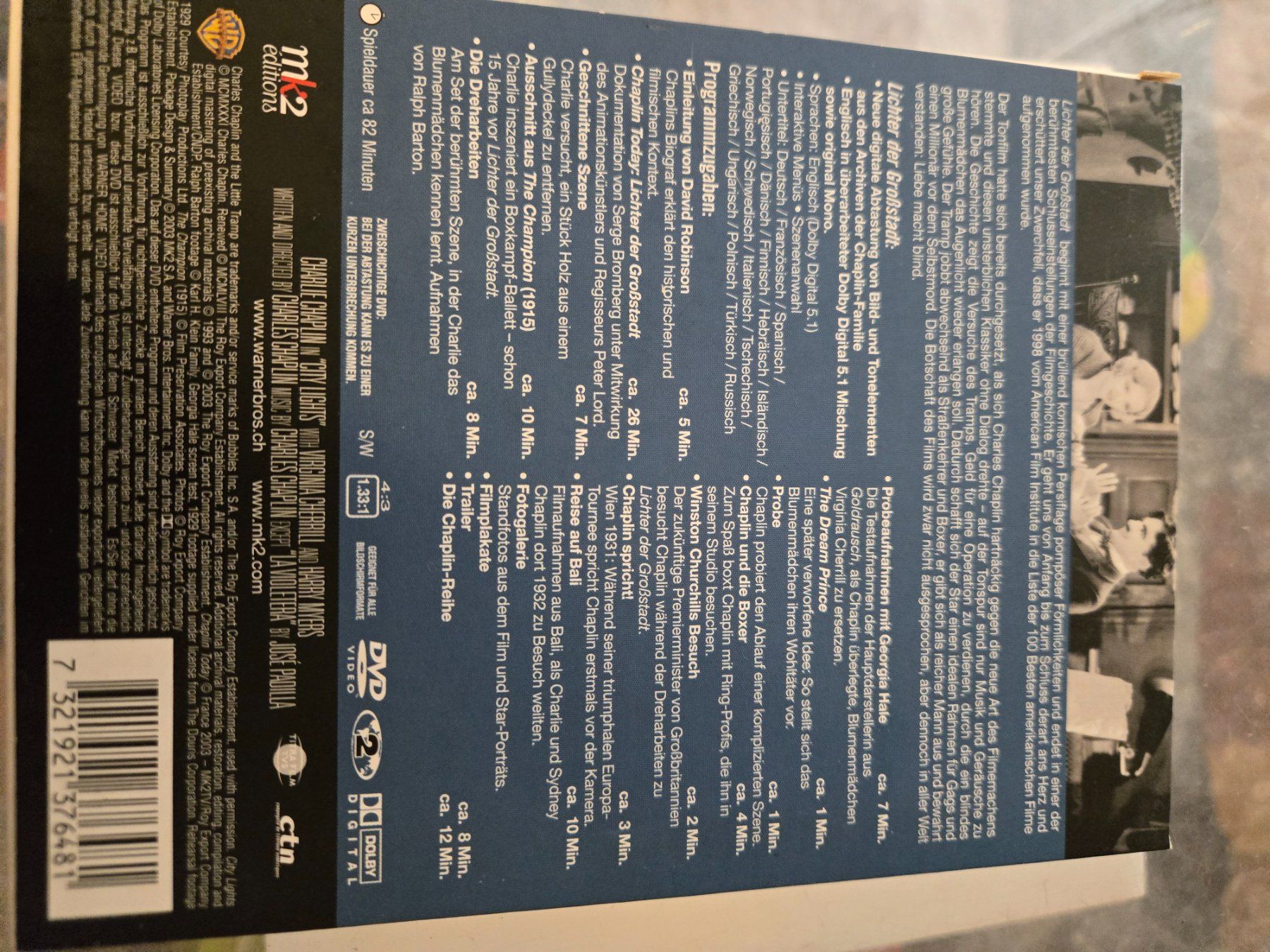 Tutti i DVDs: The Chaplin Collection: Lichter der Grossstadt DVD – Usato da Bussigny venduto da Kfdlt 1