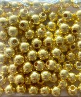 Perlen / Bastelperlen goldfarben, 8mm, 100 Stück