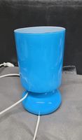 Tischlampe aus blauem Glas – Retro