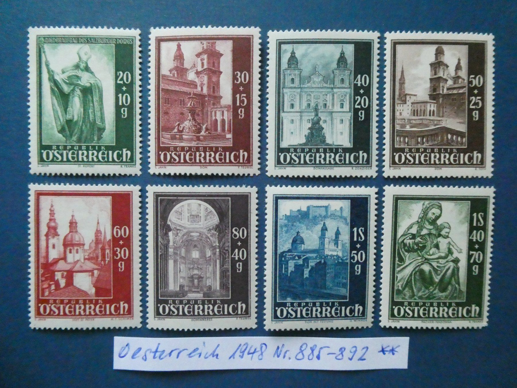 Tutti i francobolli: Österreich 1948 Nr. 885-892 postfrisch ** – Usato da Lausen venduto da Herbamare01