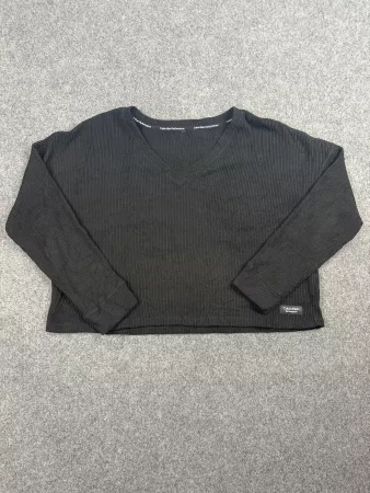 Calvin Klein Performance pull femme noir côtelé L col V