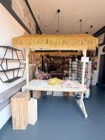 Marktstand / Verkaufswagen aus Holz mit 4 saisonalen Dächern