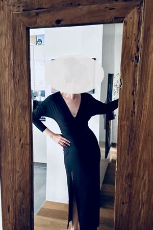 Elegantes schwarzes Maxikleid Londonlook