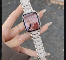 Silver diamond watch band #bling #luxury #watchband