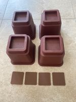Möbel-Erhöher braun 4 Stck. mit Bodenschonern neu!