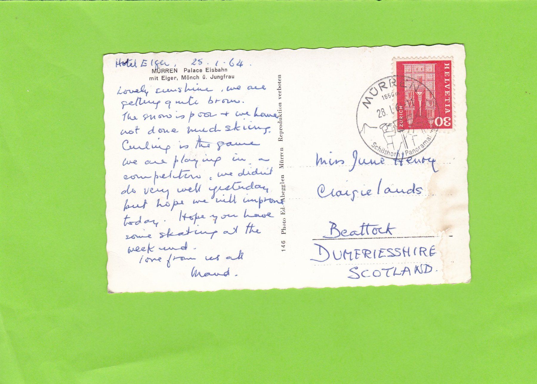 Cartes postales: Mürren-Palace Eisbahn – D'occasion à St. Peterzell par neckertal 1