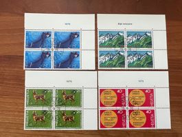 1976    CH Erstag gest.Viererblock mit Tab  (K177)