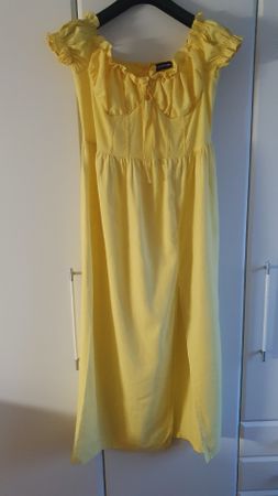 PrettyLittleThing Gelbes Kleid, Grösse 40, wie neu!