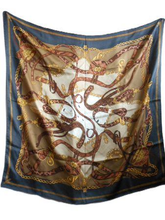 Seidenschal -tuch Ketten- Leoprint Foulard Carré soie