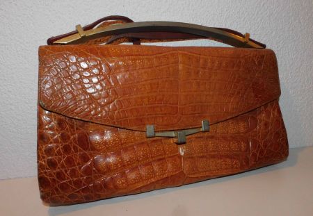 Neue Fundschätze Design 50/60er Leder Handtasche