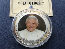 Vatikan, Versilbert Medaillen BENEDIKT XVI 2005 PP  40mm.