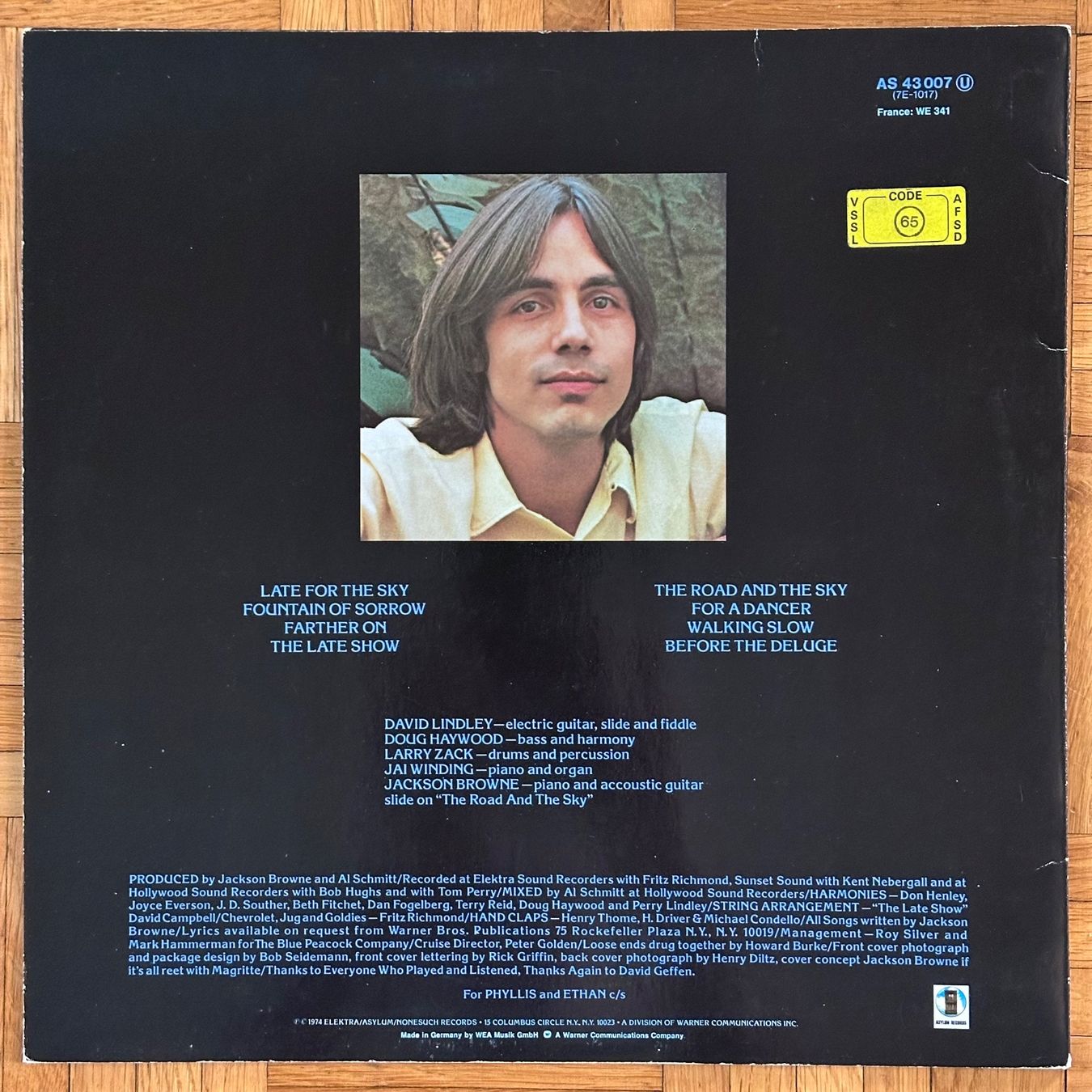Schallplatten: LP - Jackson Browne - Late For The Sky – Gebraucht aus Breganzona von Onairda75 1